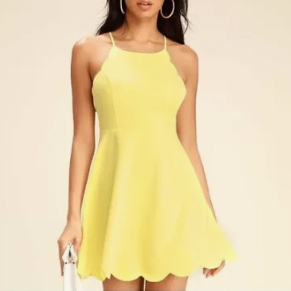 The Play On Curves yellow Backless Dress